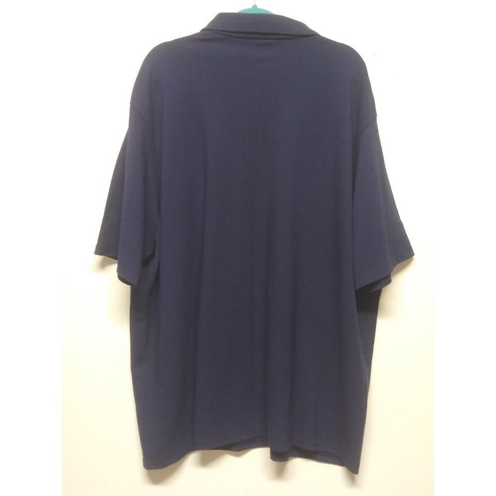 Hanes Mens X-Temp Short Sleeve Polo Shirt Navy Size 4XL Collared navy blue EUC - Picture 2 of 5